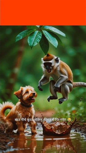 ,,animal shorts “Bandar aur Kutta – Comedy Ki Jodi!” 😂 YouTube short 🙂