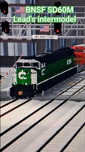 BNSF Triclops SD60M Lead's intermodel train with BNSF C40-8W and C44-9W (Trains base plate) #bnsf
