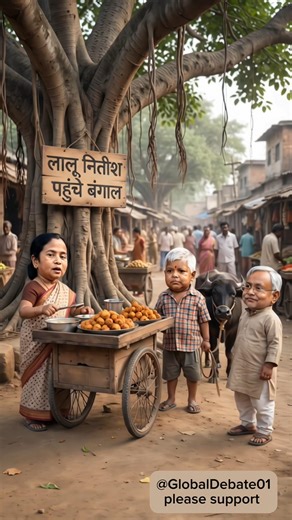 🤣 लालू-नितीश पहूँचे बंगाल, ममता पकौडा स्टाल | Lalu & Nitish comedy video 🔥#funny #trending #shorts