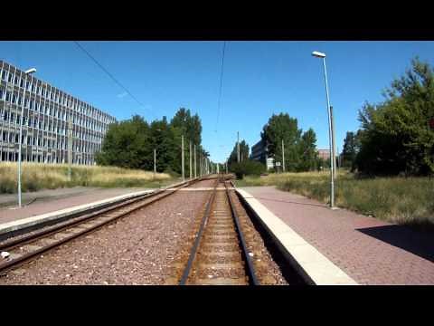 Führerstandmitfahrt Linie 5 in Halle, die längste Linie Ostdeutschlands. tram cab ride