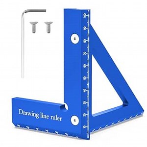 3D Multi Angle Measuring Woodworking Ruler - Premium Aluminum Alloy 45/90 Degree Square Protractor, Miter Triangle, Drawing Line Wood Working Tools Accessories