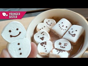 Super easy! Enjoy with cocoa! How to make marshmallow snowman ＜KITCHEN TANAKA sister recipe＞