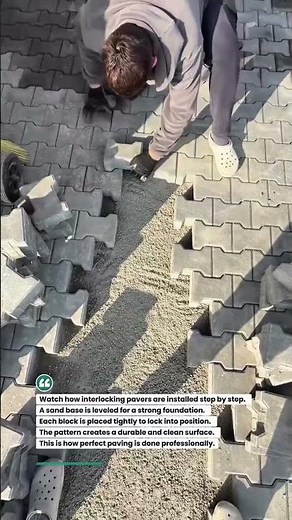 Interlocking Paver Installation Satisfying! #construction #paving #diy
