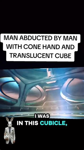 DownThe RabbitHole on Instagram: "Man tells about his experience of being abducted by an alien with a cone shaped hand. The ship he was in originally looked like a see through glass cube. I tried to look this up on the ole Google and found nothing. Still this story is fascinating. From ZIPLOCK JESUS on TT #glasscube #alienabduction #alienpill #disturbingstory #creepy #unexplained #downtherabbithole #repthe🐰"