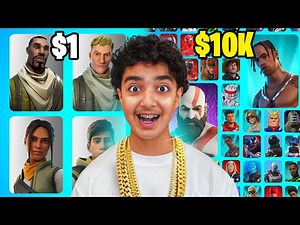 $1 vs $10,000 Fortnite Locker (CHEAP ACCOUNT VS EXPENSIVE ACCOUNT)