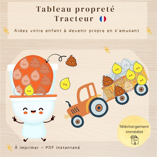 Printable PDF Tractor Potty Training Chart for Children, Fun Potty Training, Printable Montessori Toilet Routine - Etsy