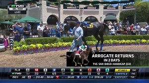 The World's Greatest Racehorse, #Arrogate, schooled today in preparation for Saturday's Gr. II TVG San Diego Handicap at Del Mar Racing. Watch all of the action live with us this weekend at TVG.com! | FanDuel Racing