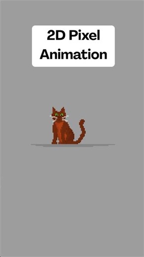 Pixel Art Orange Cat Sit Animation