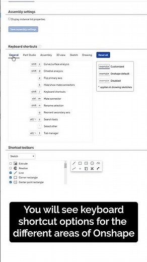 Set up custom keyboard shortcuts in #Onshape ⌨️