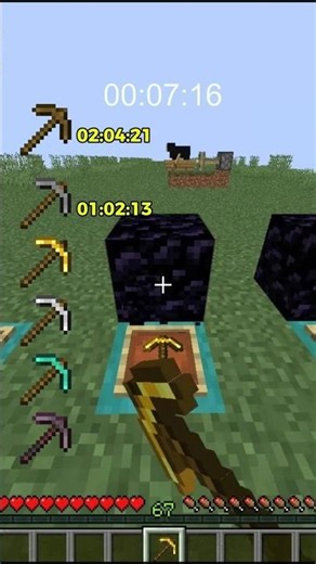 How long does it take each pickaxe to mine Obsidian? 😳