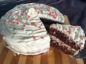 No Oven Brown Velvet Cake with Cream Cheese Frosting