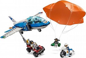 LEGO 60208 City Polizei Flucht mit dem Fallschirm, Bausatz mit Flugzeug, Auto und Motorrad, Bausets für Kinder