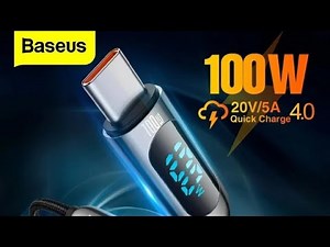 Baseus 100w Type-c cable with Led display - UNBOXING (by Banggood)