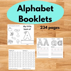 Alphabet Booklet Uppercase Lowercase Letter Recognition Matching Literacy Skills