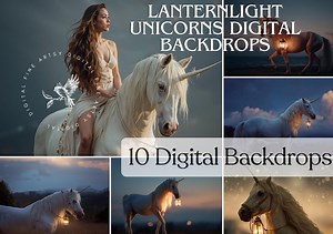 Magical Unicorn Backdrop Fine Art Lantern Digital Backgrounds for Photography - Etsy