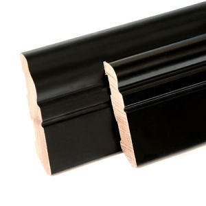 [Hot Item] Premium Customized Black Gesso Pine Wood Baseboard Trim