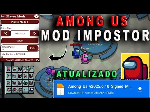 AMONG US MOD MENU IMPOSTOR ATIVADO | CHAT LIVRE + SKINS LIBERADAS AUTO KILL DOWNLOAD 2025 ATUALIZADO