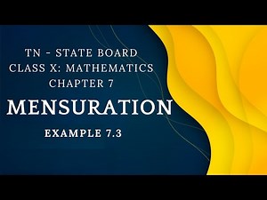 10th maths chapter 07 Mensuration example 7.3 easy explanation