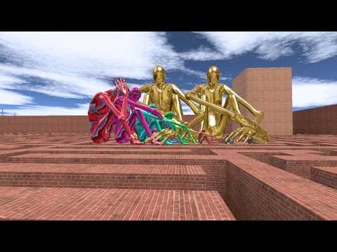 Colored SCP-096 vs Giant Golden SCP in the Maze! Gerry's Mod 41 #garrysmod #scp096