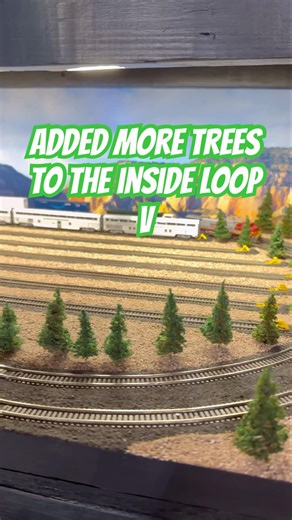 Adding more trees to the n scale shelf layout #trains #railroad #railway #nscale #modeltrains