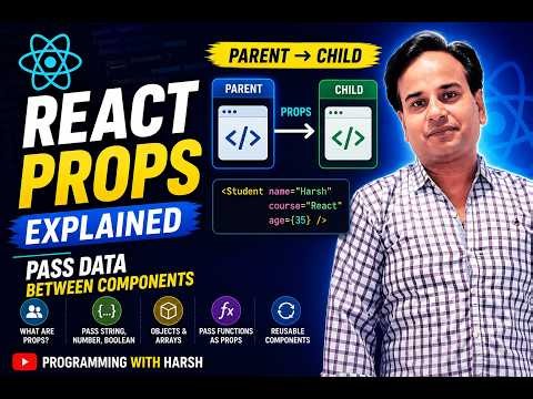 React Props Explained | Pass Data Between Components | React Tutorial for Beginners