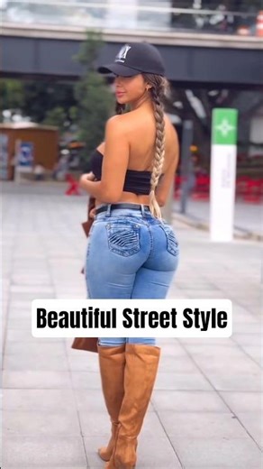 Effortless Elegance: Chic Denim & Cognac Knee-High Boots Outfit #StreetStyle #OOTD #MiranModa