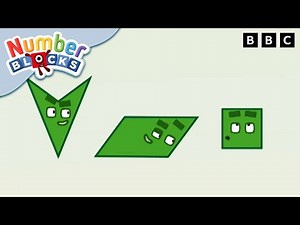 ‪@Numberblocks‬- Four Sided Green Shapes! | Learn to Count