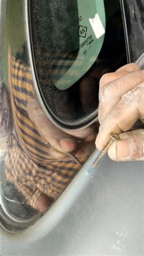 very difficult work quarter glass panel dent remove #shortvideo 🤔🚗