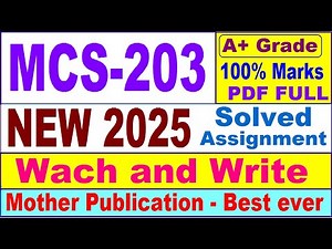 MCS 203 solved assignment 2025 / mcs 203 solved assignment 2025 in English / pgdca new mcs 203