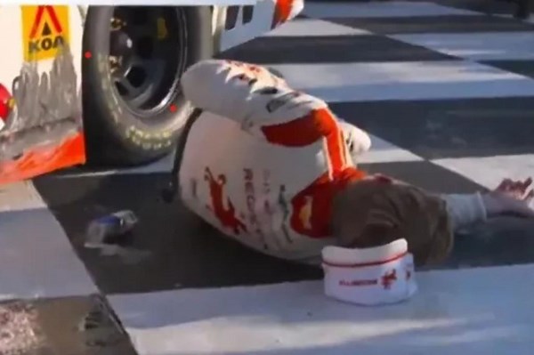 NASCAR driver KO’s himself trying to get out of his car