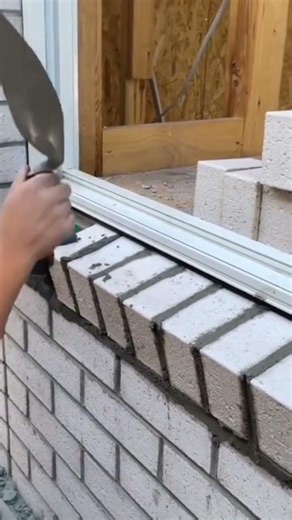 Installing bricks in the window corners neatly#youtubeshorts #handmade