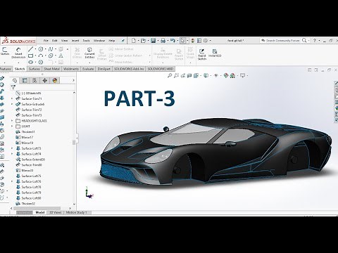 Solidworks tutorial : How to design Ford GT 16 using Solidworks surface