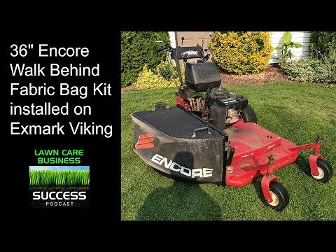 Encore 36" Walk behind fabric grass catcher kit on Exmark Viking