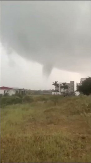 Tornado is forming over new apartments