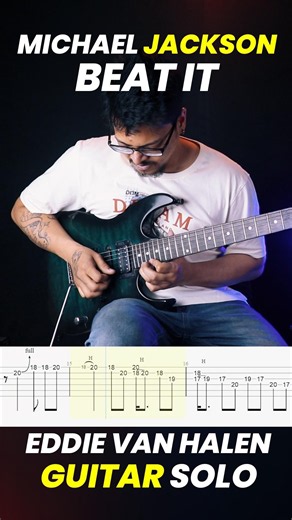 Beat It - Michael Jackson Guitar Solo Cover & Lesson (With TABS!) Eddie Van Halen #guitar