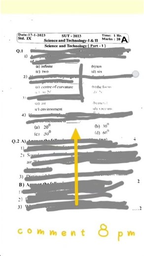 9th standard science and technology part 1 part 2 ka question paper 2025 2026 #questionpapers