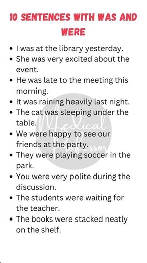 "Master Was and Were: 10 Essential Sentences for Perfect Grammar"