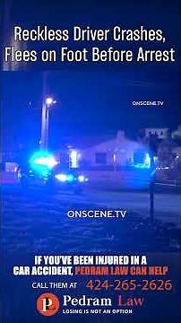Reckless Driver Crashes, Flees on Foot Before Arrest