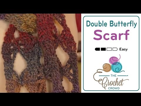 Easy Crochet Double Butterfly Stitch Scarf