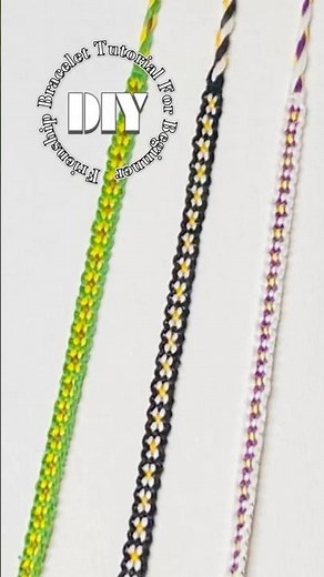 friendship bracelet tutorial for beginner⁑ 簡単お花模様ミサンガの編み方 #ミサンガ#friendshipbracelet#shorts