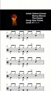 Selena Gomez, Benny Blanco, The Marías - Ojos Tristes Drum Transcription