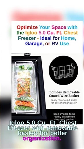 Stay Prepared Anywhere with the Igloo 5.0 Cu. Ft. Chest Freezer.