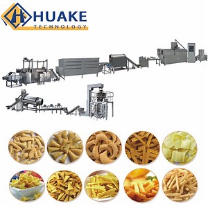 [Hot Item] Most Convenient Frying Snacks Equipment Puffing Fried Snacks Machine Corn Chips Bugles Snacks Production Line