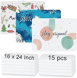 LIZOIDZSM 15 Pcs Sublimation Towels Blank,16 x 24 Inch Sublimation Hand Towels,DIY Microfiber Sublimation Kitchen Towels Dish Towel,Sublimation Tea Towel Blanks