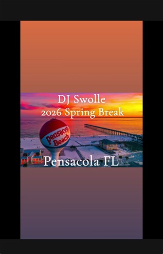 DJ SWOLLE 2026 Spring Break Takeover here in Pensacola FL 850 Dates March 17 - 22 Everyday it’s some to Do everyday of that week So tap in & get in with me it’s Spring break so everyone welcome to party 🎉 pop out 🔥Some you can’t miss out on 🤫