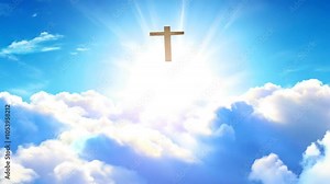 beautifully amazing seamless Animation looping Background time-lapse God virtual flies 4K Jesus clouds video very abstract sky icon image christ light moment nature pray respect speed holy summer sun