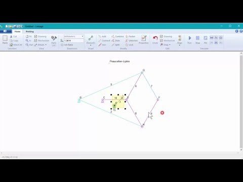 Linkage Program Tutorial: Peaucellier–Lipkin Straight Line Mechanism
