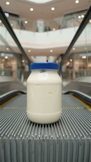 Mayo on a escalator
