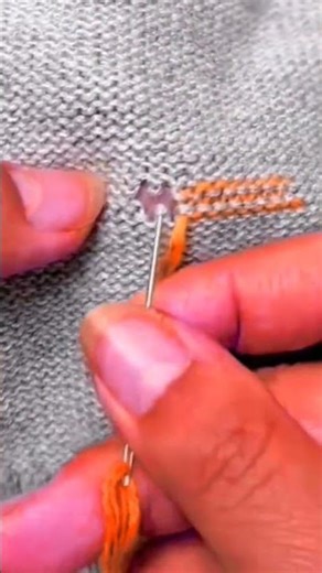 easy stitches on crochet sweater #embroidery #stitches