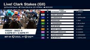 1.6K views · 57 reactions | So much talent entered in Friday's G2  Clark Stakes at Churchill Downs. Are you betting one of the 3-year olds or the older, more experienced horses?  Watch it on FanDuel TV.  Bet Churchill on FanDuel Sportsbook. | FanDuel Racing | Facebook
